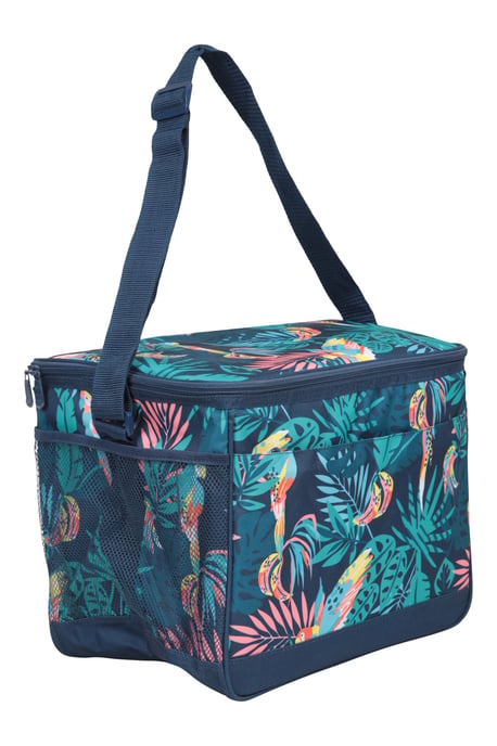 Patterned Lunch Cool Bag with Adjustable Shoulder Straps Lightweight Navy - Image 2