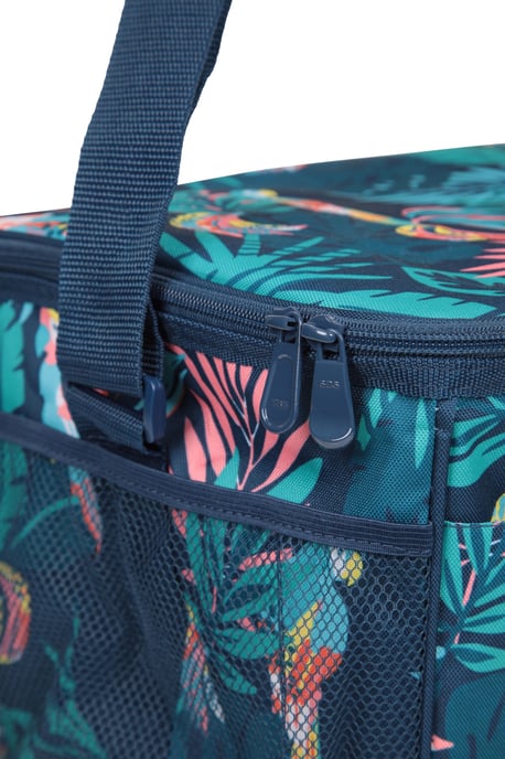 Patterned Lunch Cool Bag with Adjustable Shoulder Straps Lightweight Navy - Image 3