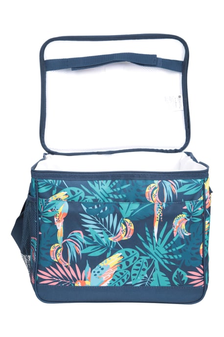 Patterned Lunch Cool Bag with Adjustable Shoulder Straps Lightweight Navy - Image 4