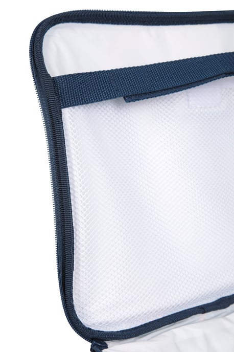 Patterned Lunch Cool Bag with Adjustable Shoulder Straps Lightweight Navy - Image 5