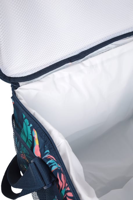 Patterned Lunch Cool Bag with Adjustable Shoulder Straps Lightweight Navy - Image 6