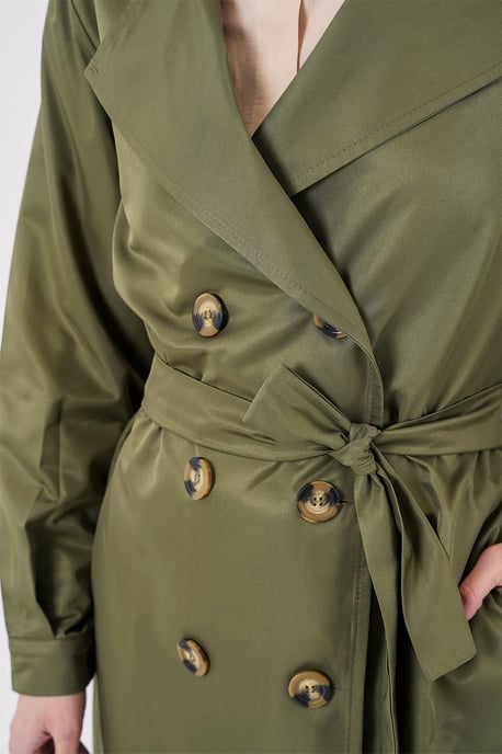 Dubbelbreasted Elastische Trenchcoat - Image 5