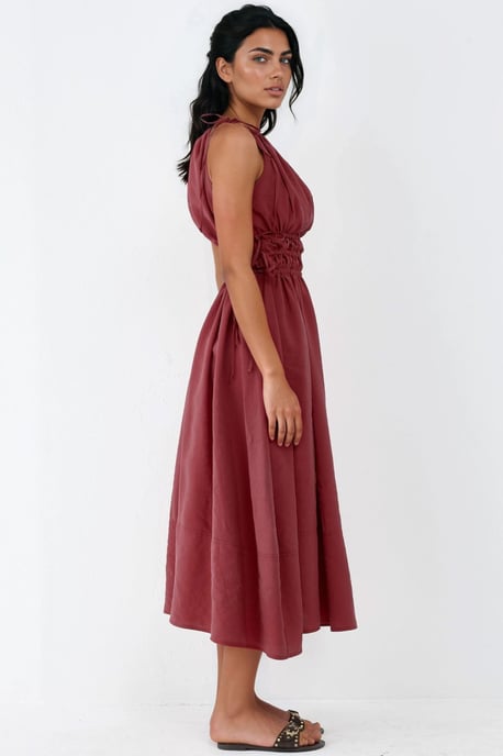 Gerimpeld Strap Midi-jurk - Image 2