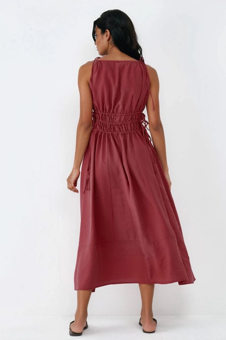 Gerimpeld Strap Midi-jurk - Image 3