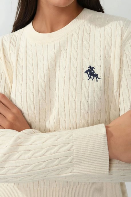 Broderad Tröja med Hårflätningsmönster - Image 2