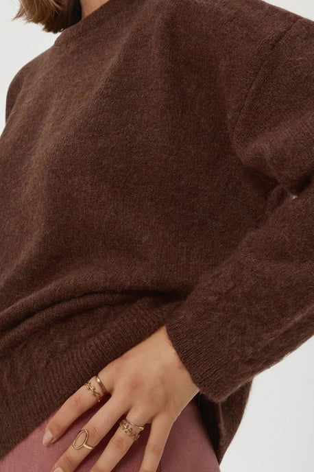 Flätad Detaljerad Texturerad Crewneck Tröja - Image 3