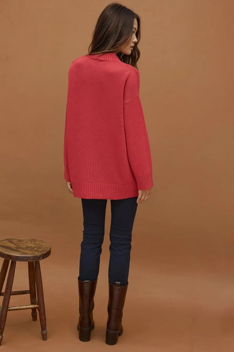 Dikke Gebreide Crew Neck Lange Trui - Image 3