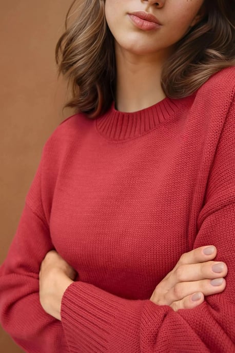 Dikke Gebreide Crew Neck Lange Trui - Image 5