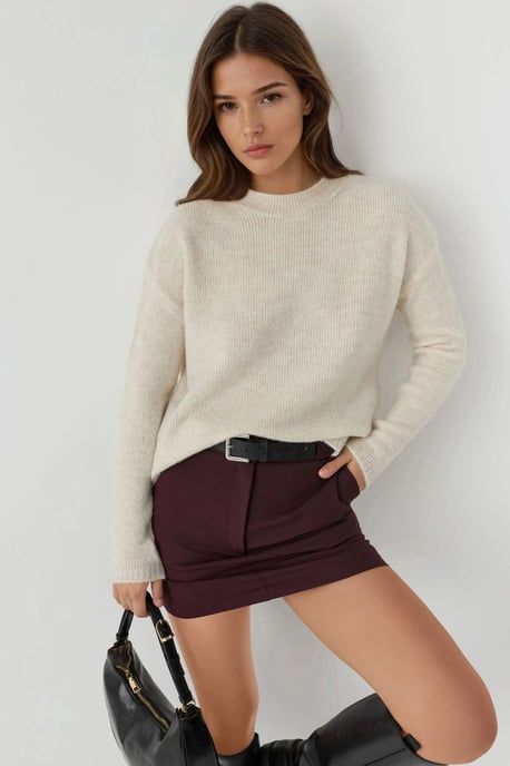 Thick Knit Crew Neck Sweater - Image 1