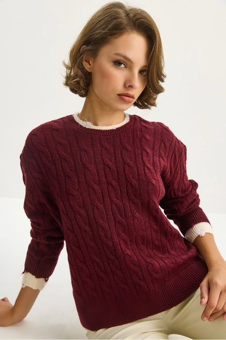 Hair Braid Patterned Sweater - Image 2