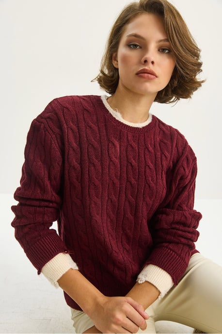 Hair Braid Patterned Sweater - Image 4