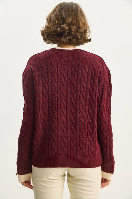 Hair Braid Patterned Sweater - Image 6