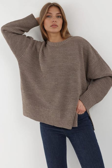 Textuurlijke Crewneck Gebreide Trui - Image 1