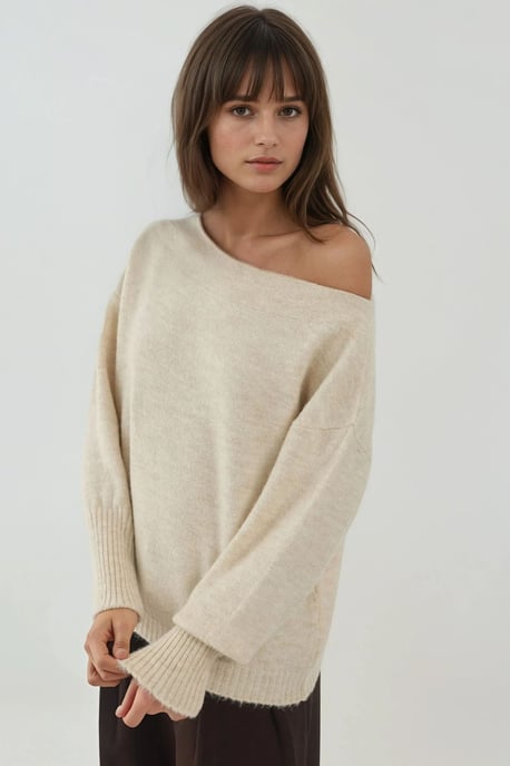 Zachte Textuur Off Shoulder Gebreide Trui - Image 2