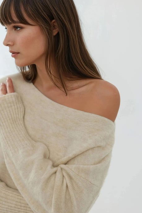 Zachte Textuur Off Shoulder Gebreide Trui - Image 3