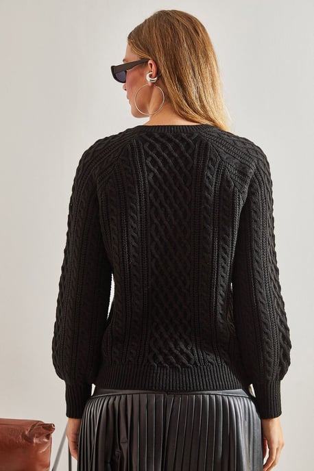 Textured Knitwear Trui met Knopkraag - Image 3