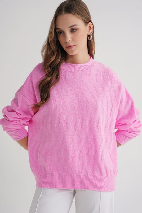 Ribbelgebreide Pullover Trui met Haar Vlechtpatroon - Image 2
