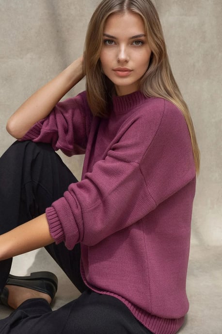 Dikke Gebreide Crew Neck Lange Trui - Image 2