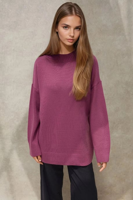 Dikke Gebreide Crew Neck Lange Trui - Image 5