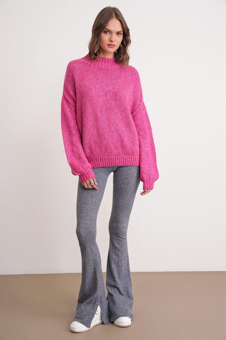Avslappnad passform crew neck tjockstickad tröja - Image 2
