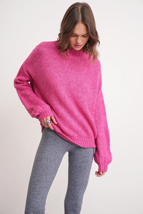 Avslappnad passform crew neck tjockstickad tröja - Image 3