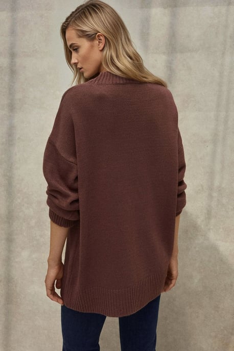 Dikke Gebreide Crew Neck Lange Trui - Image 5