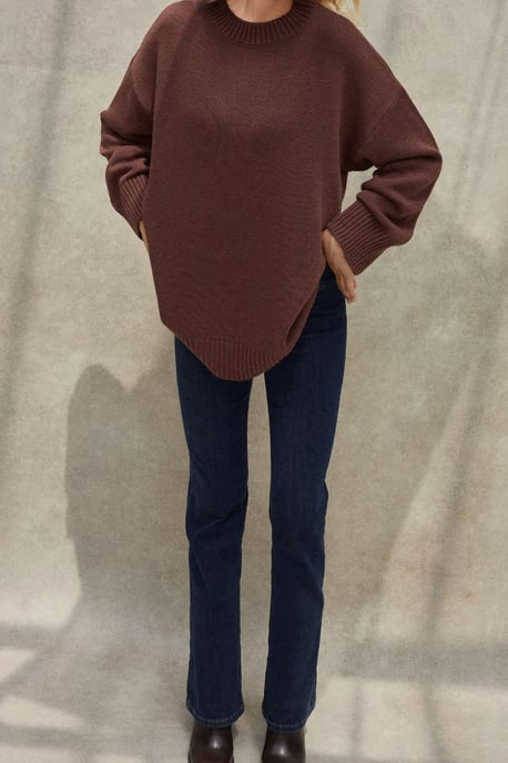Dikke Gebreide Crew Neck Lange Trui - Image 6