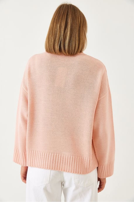 Avslappnad passform crewneck ribbstickad tröja - Image 3