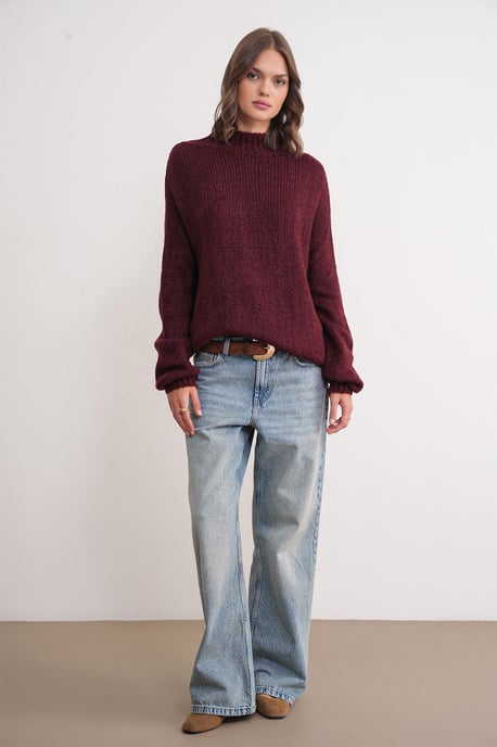 Relaxed Fit Crew Neck Dikke Gebreide Trui - Image 2