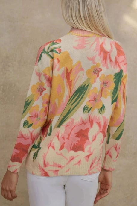 Jacquard Knit Crew Neck Sweater - Image 4
