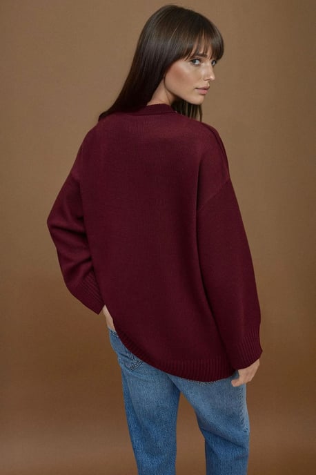 Thick Knit Crew Neck Long Sweater - Image 5