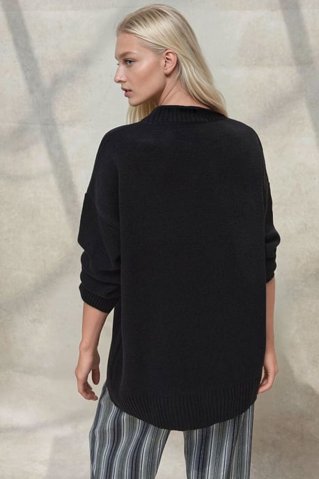 Dikke Gebreide Crew Neck Lange Trui - Image 4
