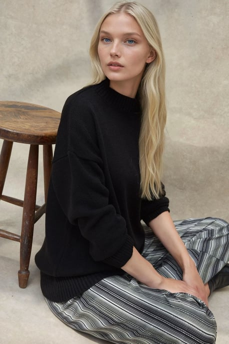 Dikke Gebreide Crew Neck Lange Trui - Image 6