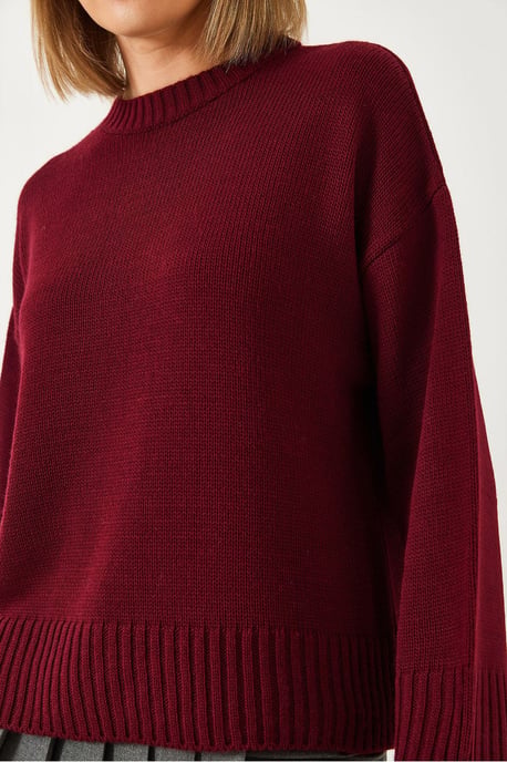 Avslappnad passform crewneck ribbstickad tröja - Image 4