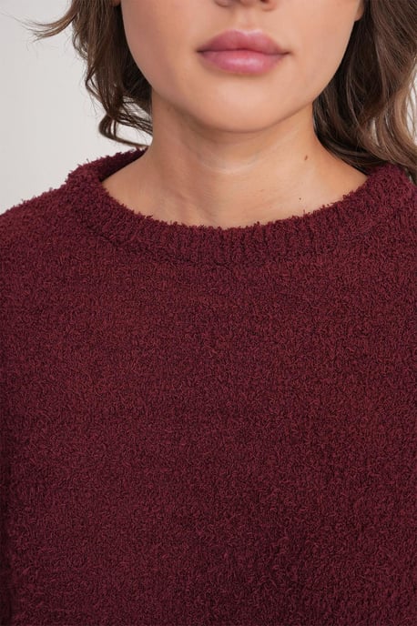 Plush Textured Crop Knit Sweater - Image 5