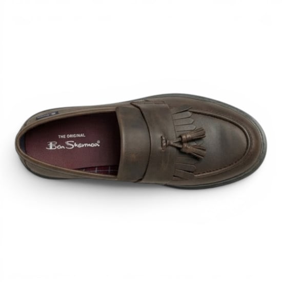 Ben Sherman Men's Brown Leather Tassel Loafer Shoes - Dudley - Image 3
