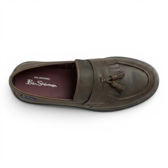 Ben Sherman Men's Brown Leather Tassel Loafer Shoes - Dudley - Image 5