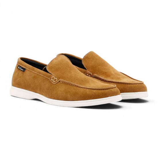 Ben Sherman mäns solbrända mocka läder loafer skor - Amarillo - Image 3