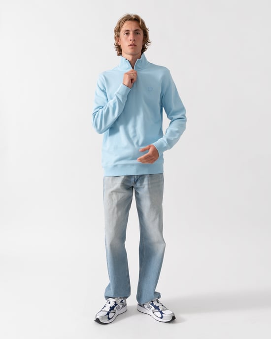 Quarter Zip Sweatshirt in Light Blue - Image 3