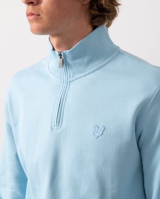 Quarter Zip Sweatshirt in Light Blue - Image 4