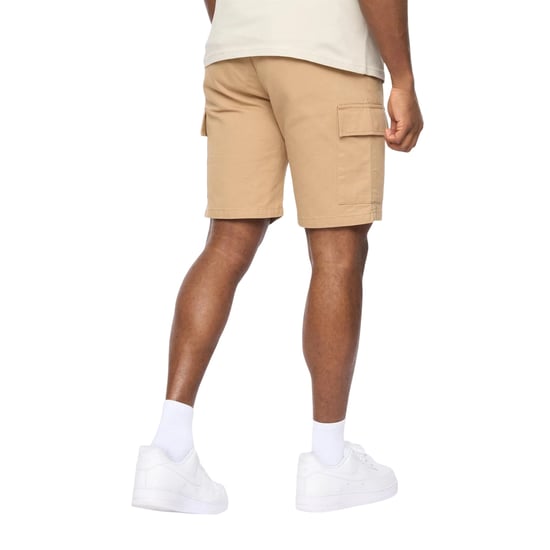 Crosshatch Heren Utilate Elastische Taille Cargo Shorts (Stone) - Image 2