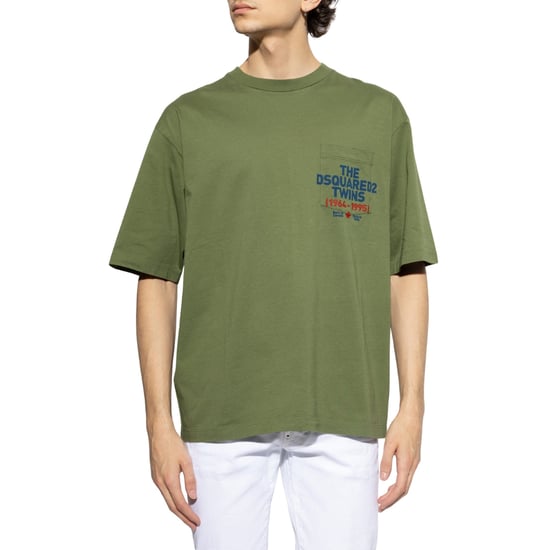 Dsquared2 T-shirt Med Ficka Och Logotyptryck I Salviagrönt - Image 2