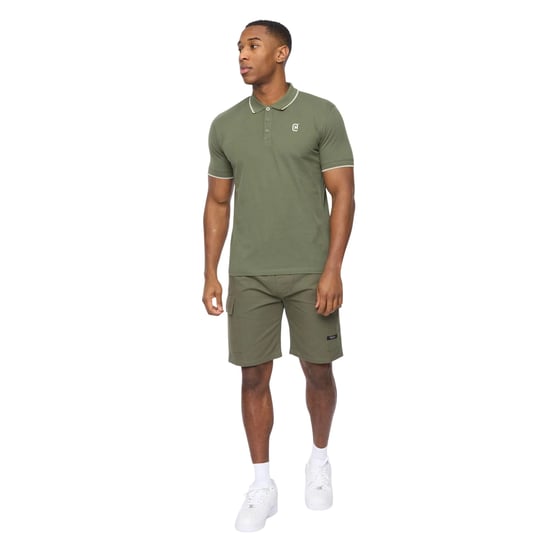Crosshatch Heren Utilate Elastische Taille Cargo Shorts (Thyme) - Image 3