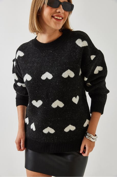 Acryl Crew Neck Trui met Hartpatroon - Image 3