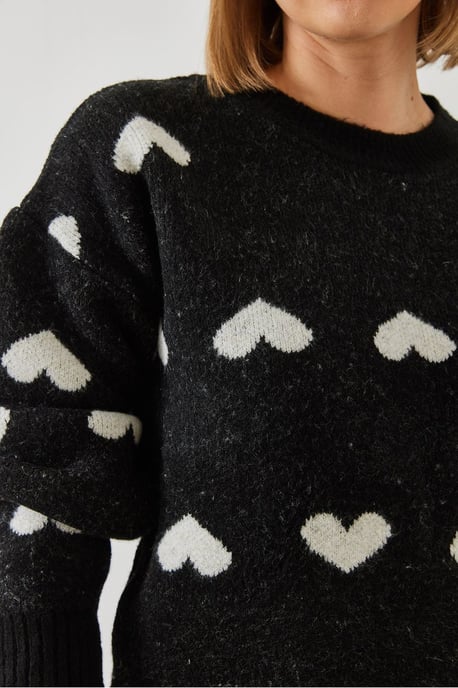 Acryl Crew Neck Trui met Hartpatroon - Image 4