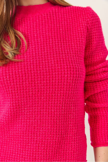 Texturerad ribbad tröja med rundad hals - Image 5