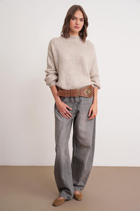 Relaxed Fit Crewneck Dikke Gebreide Trui - Image 2