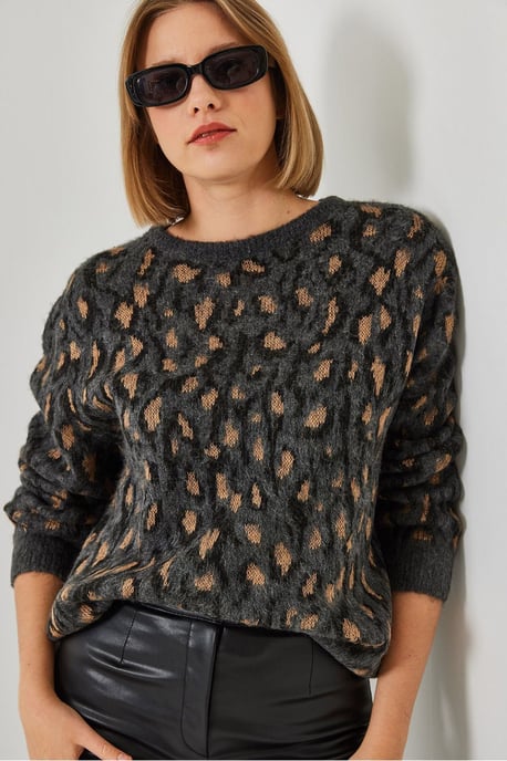 Leopardprint Ronde Hals Trui - Image 4