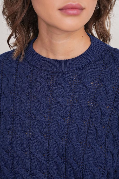 Cable Knit Patroon Rundhals Trui - Image 5