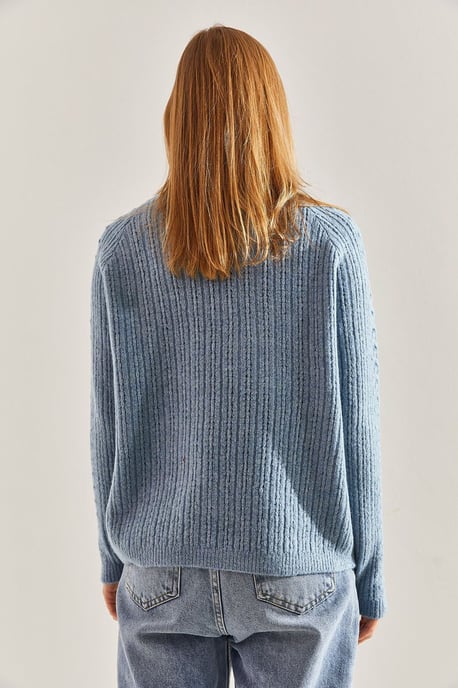 Patroon Dikke Crewneck Trui - Image 3